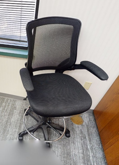Blk teller task chair w/arms