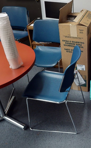 Blue cafe chair
