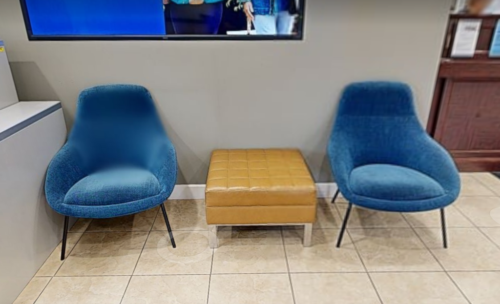 Blue lounge chair
