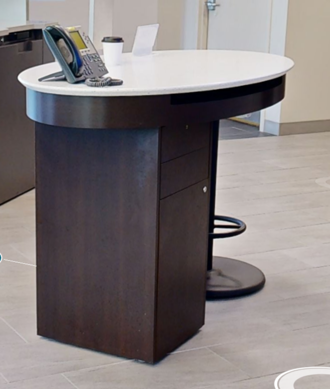 Standing pedestal desk