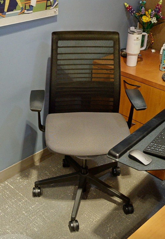 Task chair with arms