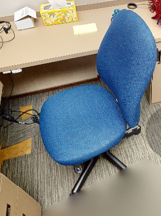 Blue task chair no arms