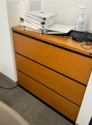 3 DRAWER WOOD FRONT FILE