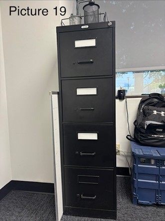 black filing cabinet