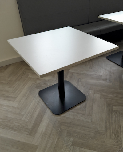Square black café table