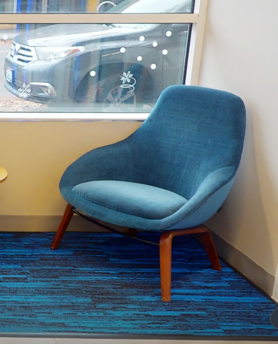 Blue lounge chair