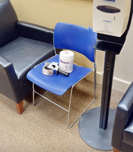 Blue cafe chair