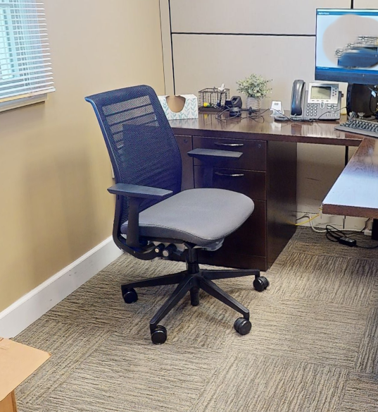 Task chair with arms