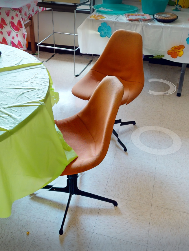 Orange cafe chair