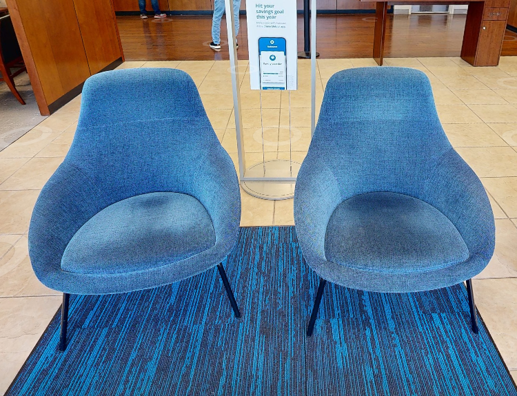 Blue lounge chair