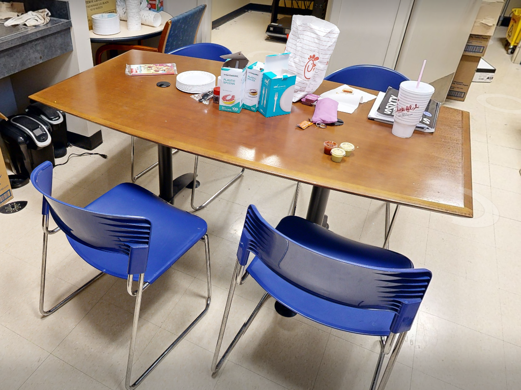 Blue cafe chair
