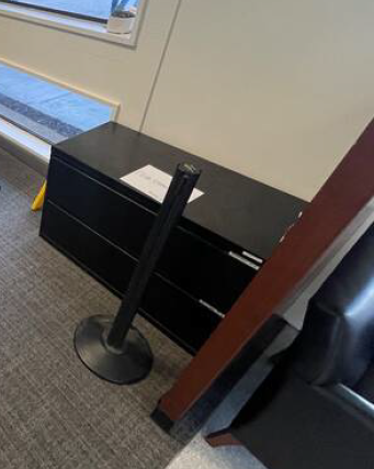 Black filing cabinet