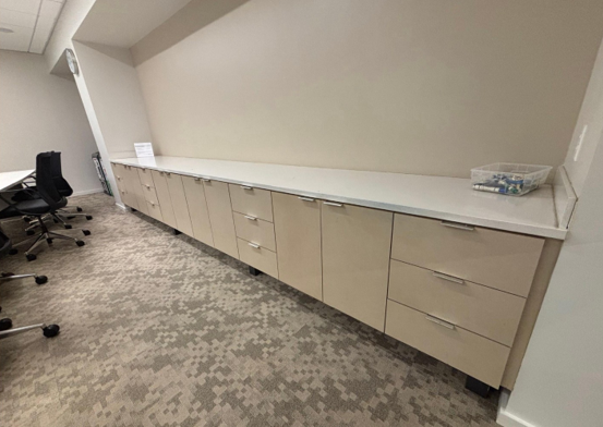 Millwork cabinet base 8 door conference room