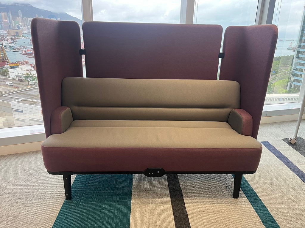 Sofa (2-Seater)
Fabric upholstery
Panel Color in Purple
Seat Color in Grey