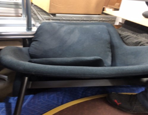 Blue Chair with Metal Legs