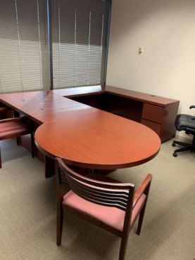 Executive desk set, with chairs
