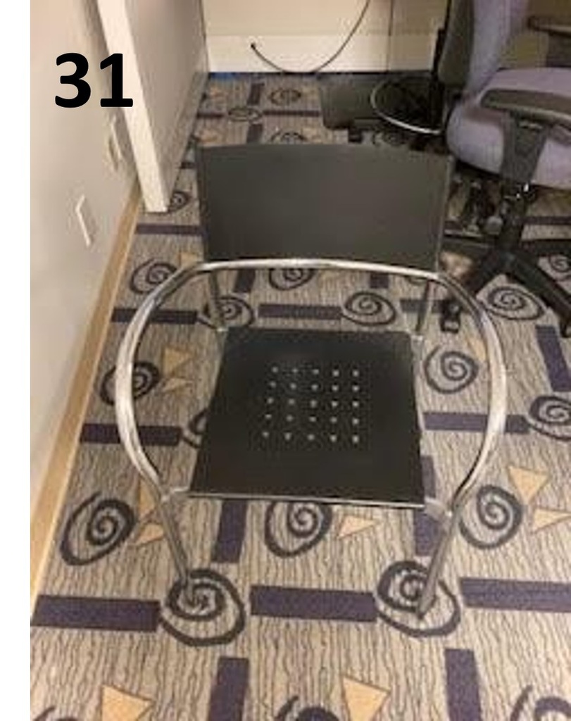 BLACK SIDE CHAIR W/CHROME ARMS-D3