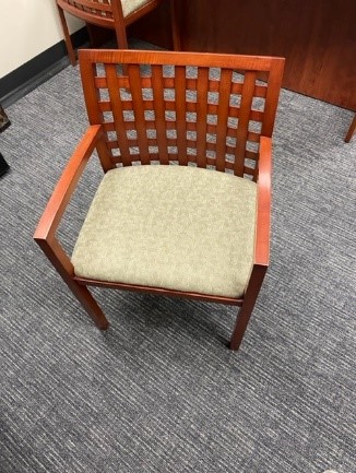 Wood and Beige Guest Chair