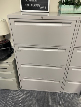 Grey White 4 Drawer Lateral