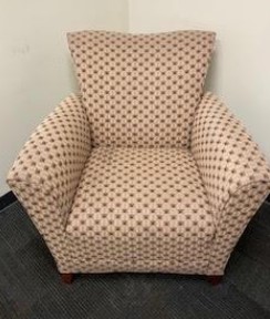 Beige and Red Lounge Chair