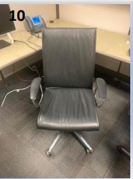 Black Leather Chair with Chrome Base