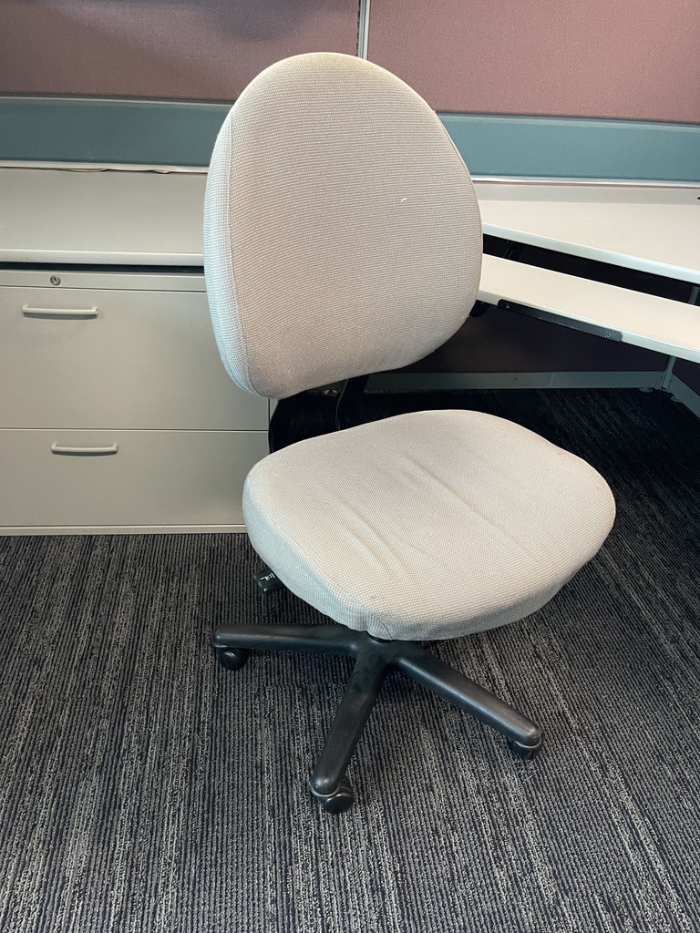 Light grey armless chair