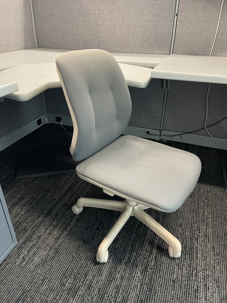 Light grey armless chair