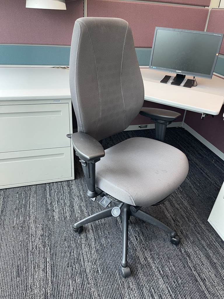 Grey high back chair