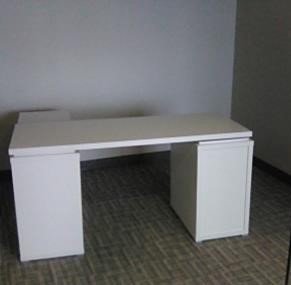7' White Laminate Desk
