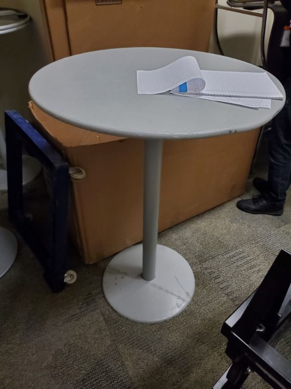 Round  Metal Table, 32” x 42" 