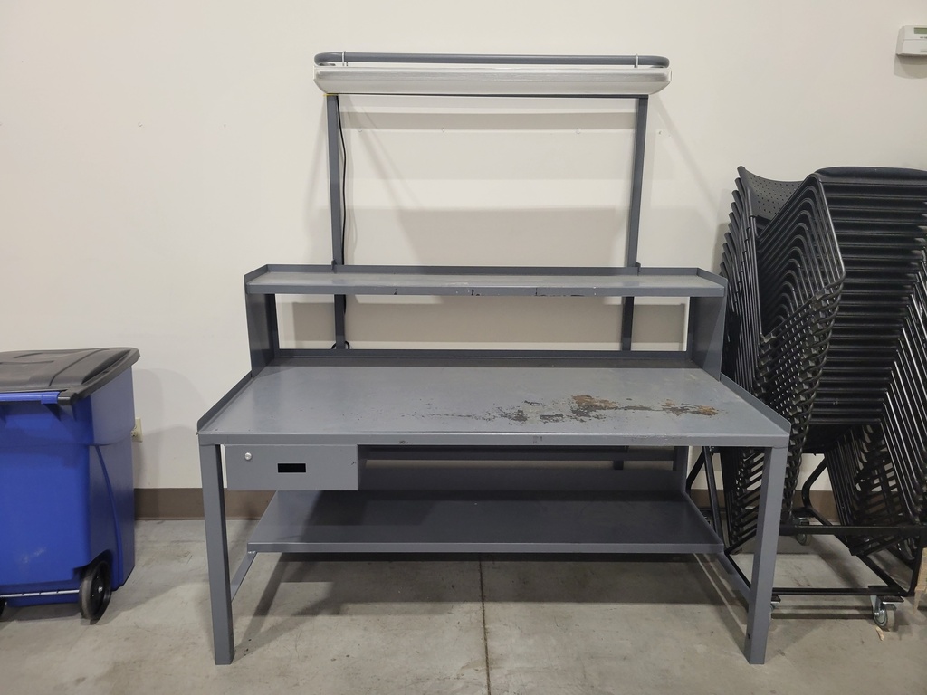 Dark Grey Metal Desk