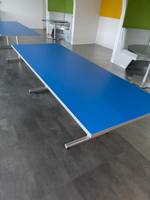 Conference/Cafe Table - Blue, 8x3