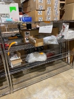 metal racks in cage