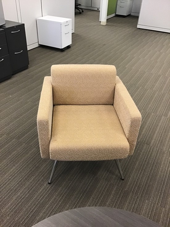 Biege Single Sofa with Armrest (30”L x 30”W x 30”H) 