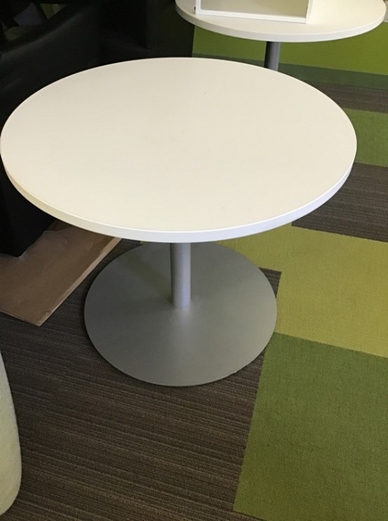 White Round Breakroom Table (3’W x 39”H)