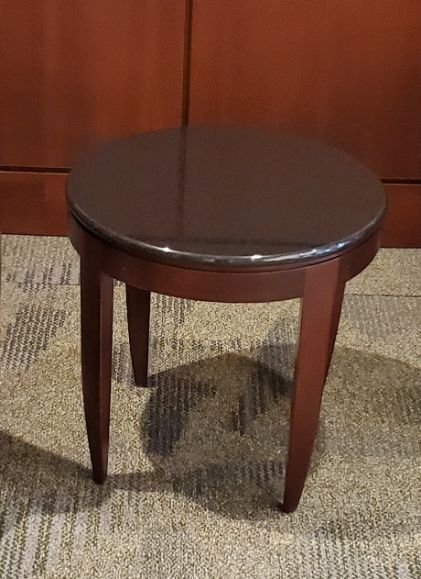 Round Granite Top Side Table 
