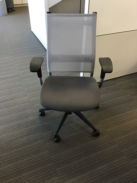 Grey Mesh Back Task Chair with Arms