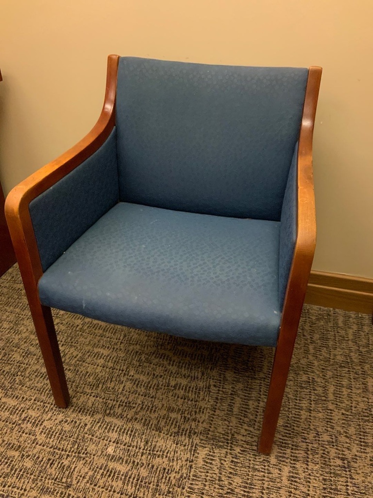Guest Chair, Wood, Upholstered Seat and Back, with Arms