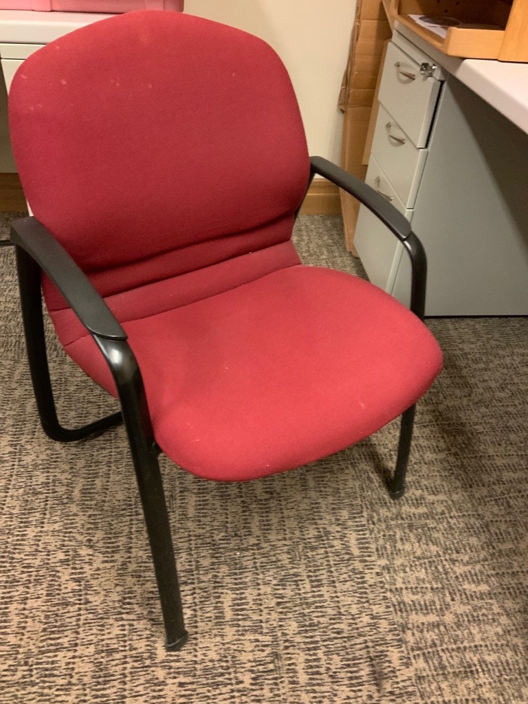 Guest Chair, Post Leg, Upholstered Seat and Back, with Arms