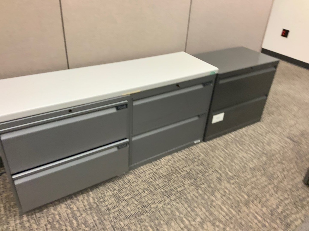 Lateral File, 36W, 3-Drawer, Black