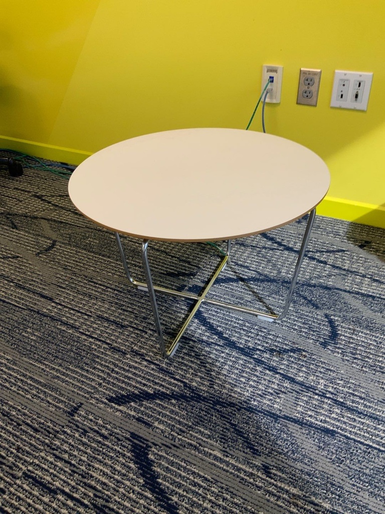 24"D End Table w/ Chrome Base