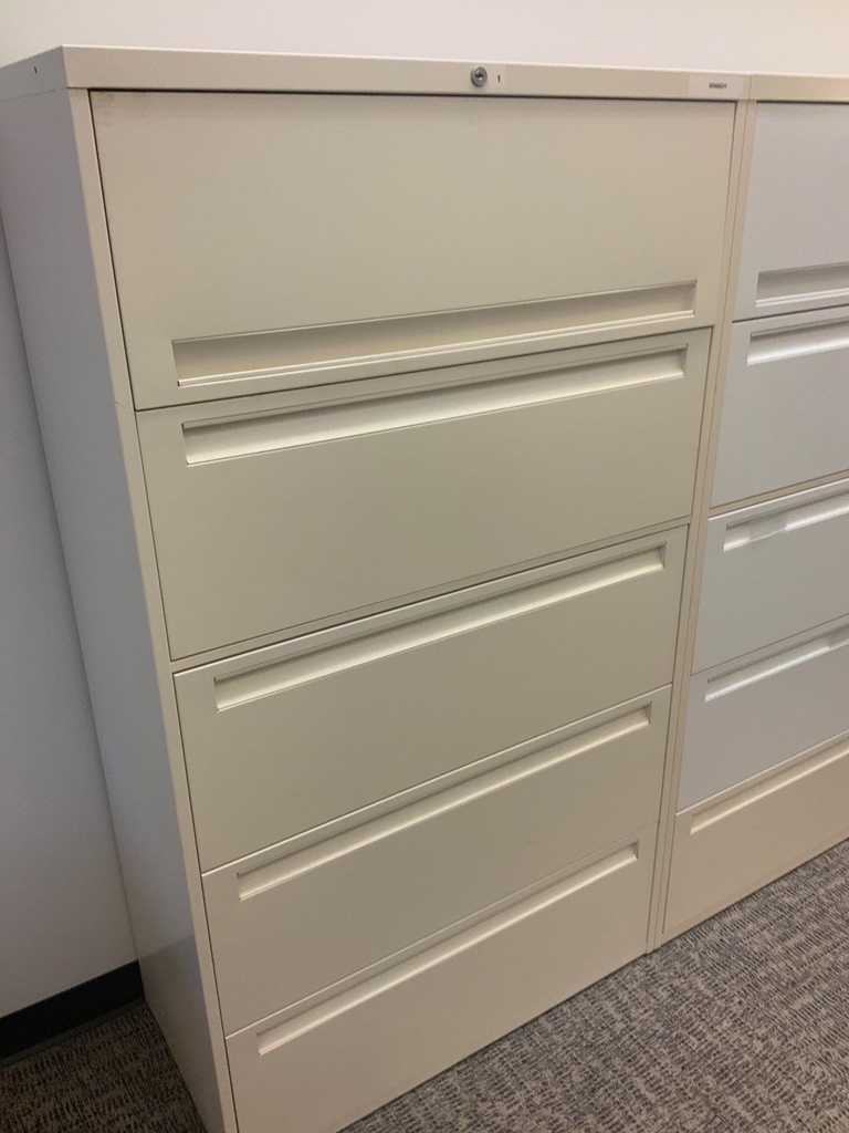 36"W 5-Drawer Lateral File, Putty