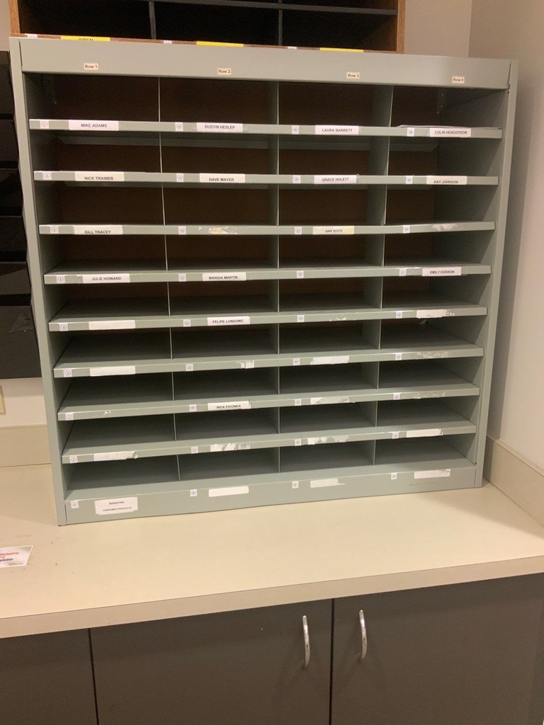 Mail Sorter, Medium, Desk Top, 36x48, Fixed Mail Shelves, 36 Shelves