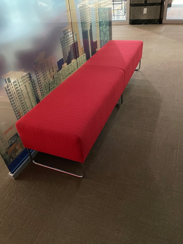 Red Ottoman - Metal Legs