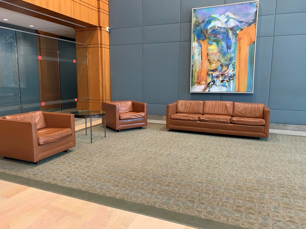 Brown Leather Lounger x 7 - Glass-Top Side Table x 4