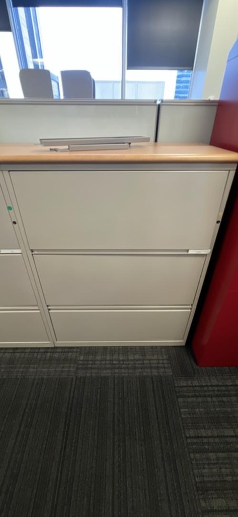 Metal 3-High Lateral File Cabinet - Grey (Floor 15)