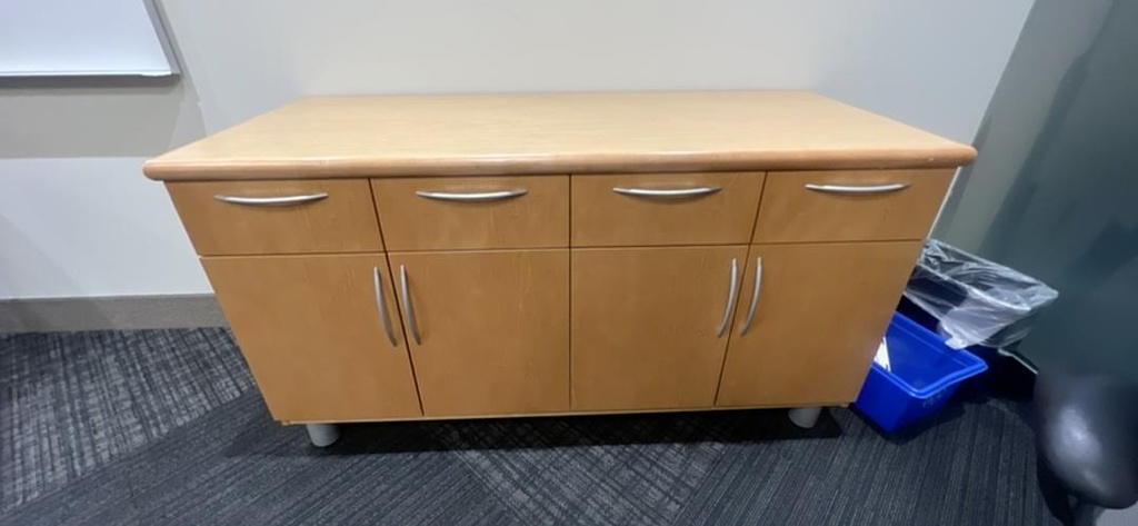 Wooden Credenza w/4 Drawers and 4 Doors - Maple (Floor 4)