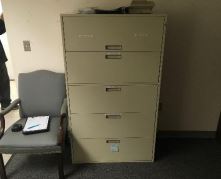 Filing cabinet, 5-drawer, 36" wide
