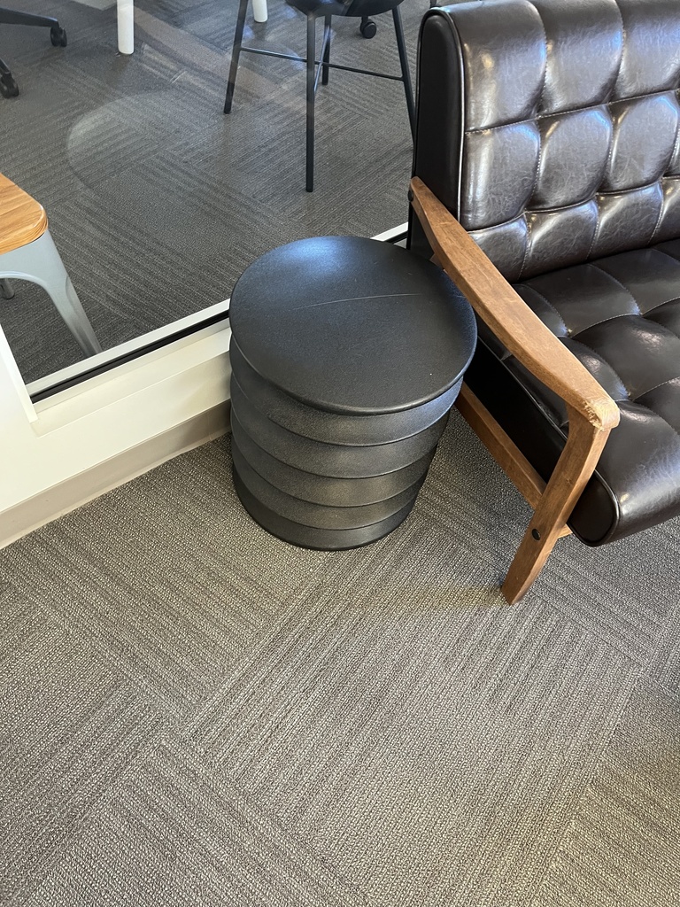 Black round side table