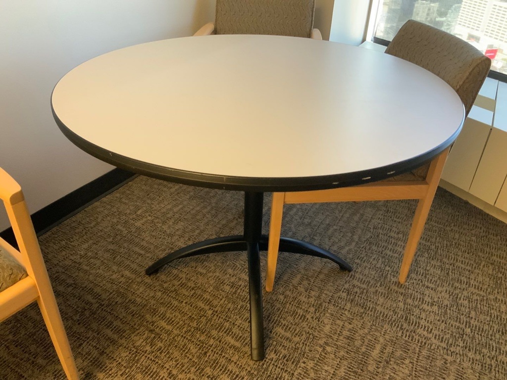 36"Dia. Conference Table w/ Black Painted "X" Base